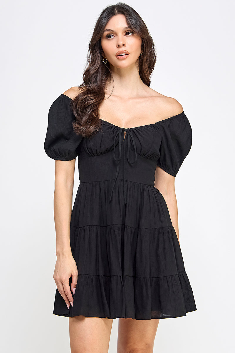 “Leighton” Sleeve Short Dress