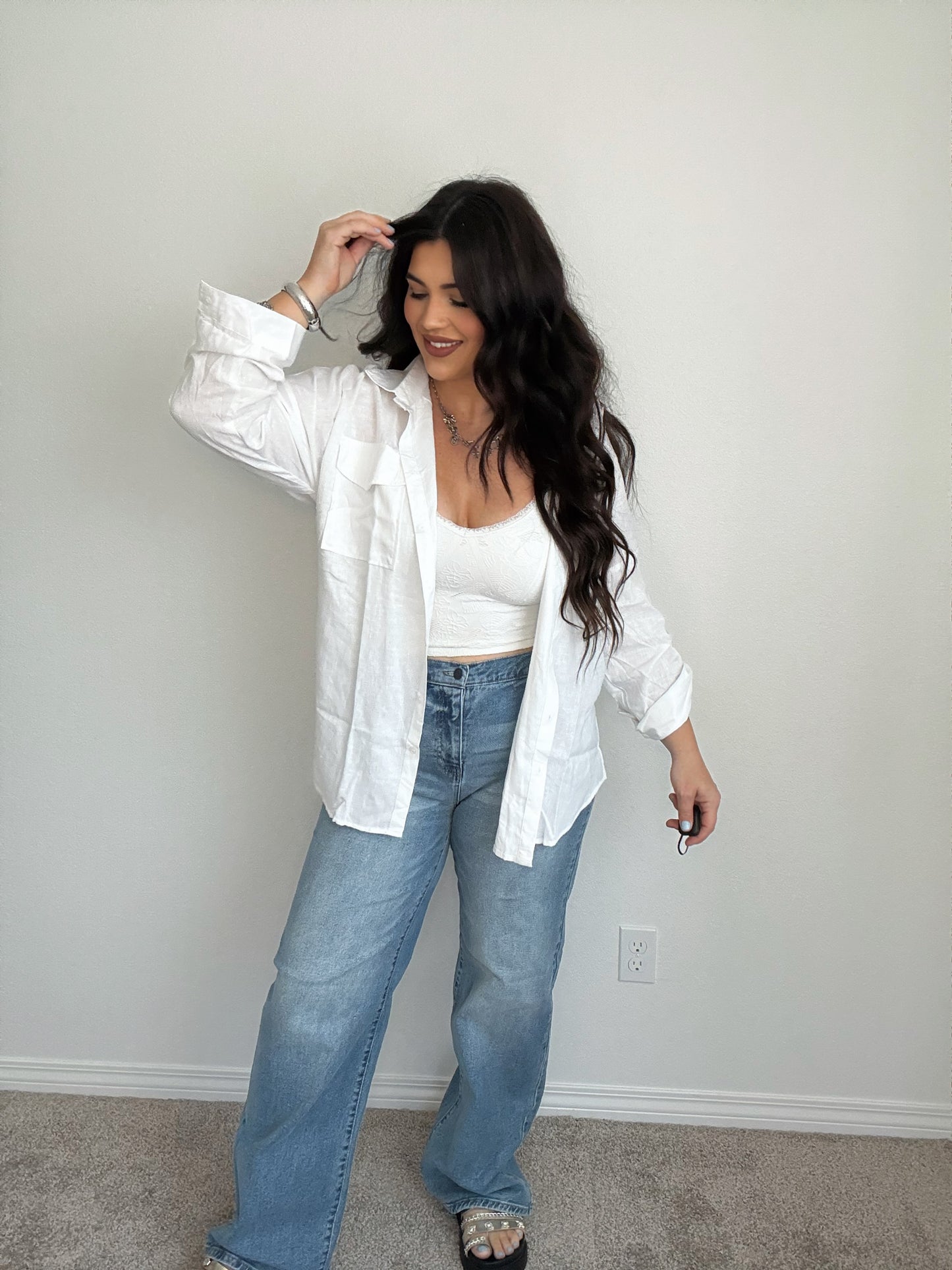 “Boy Bye” Linen Blend Shirt