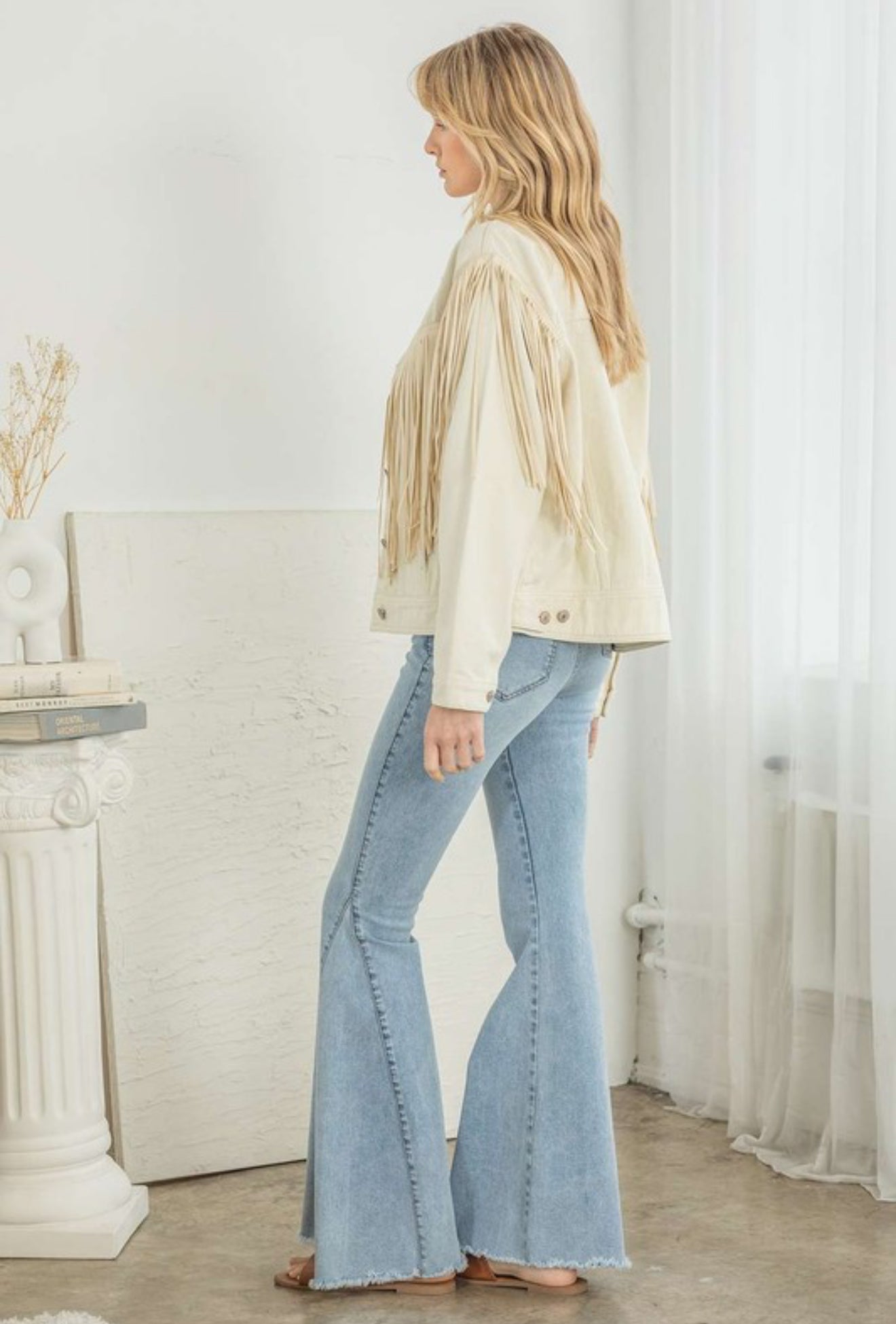 “Go On” Denim Fringe Jacket