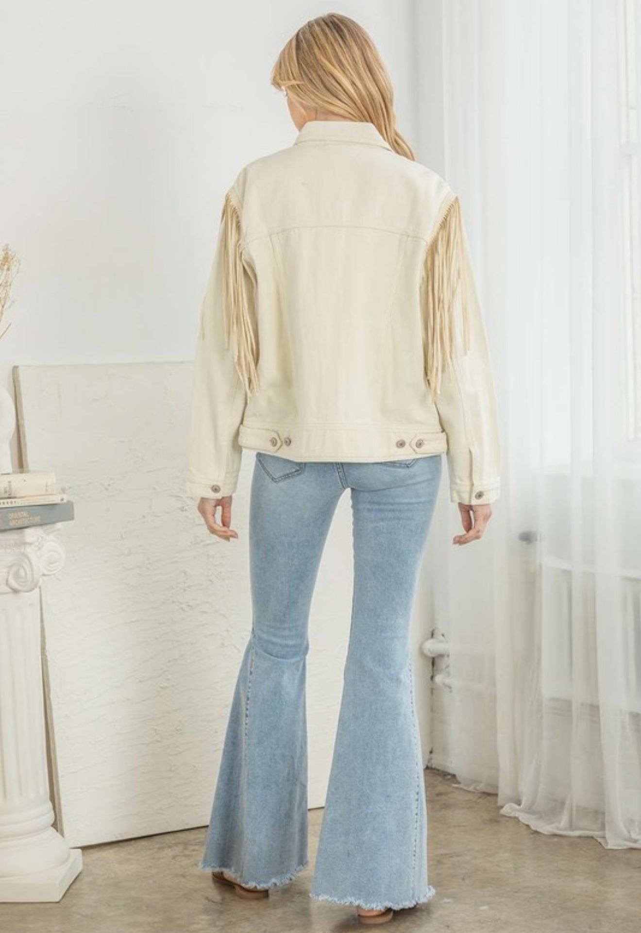 “Go On” Denim Fringe Jacket