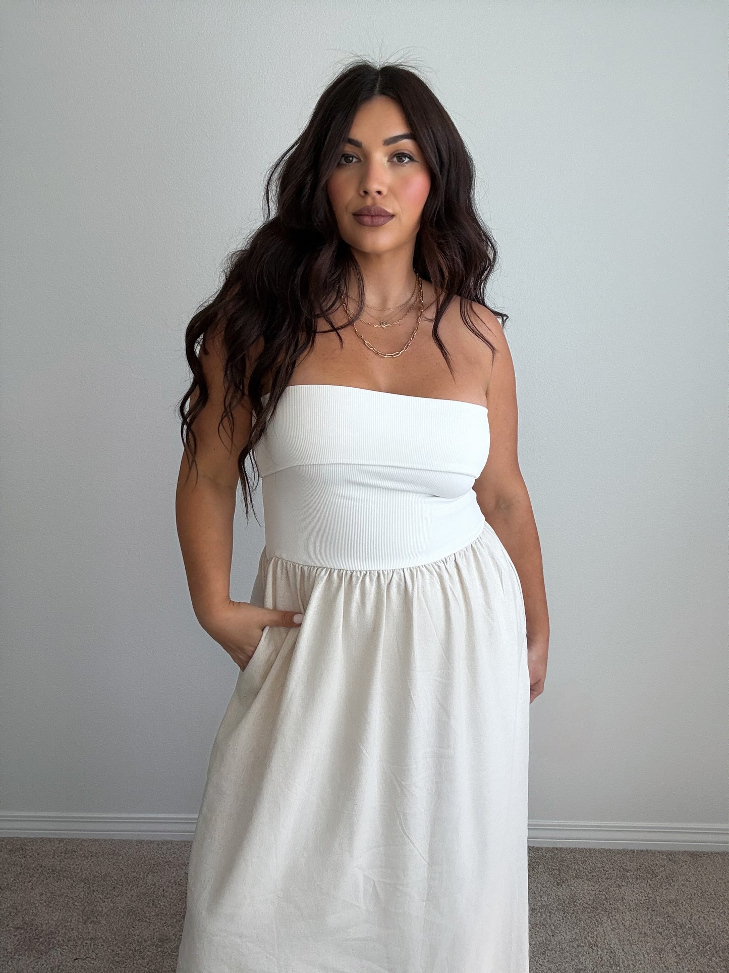 “Chasing Dreams” Mixed Strapless Dress
