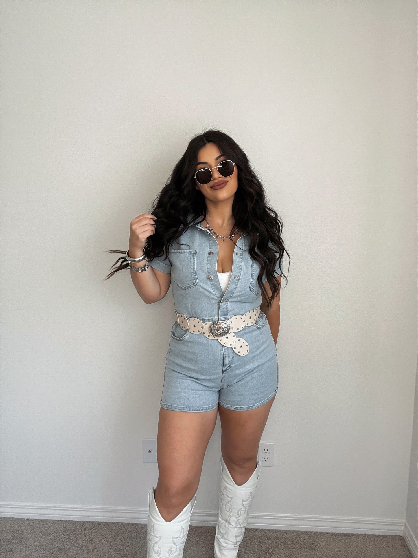 “Morgan” Denim Strech Romper