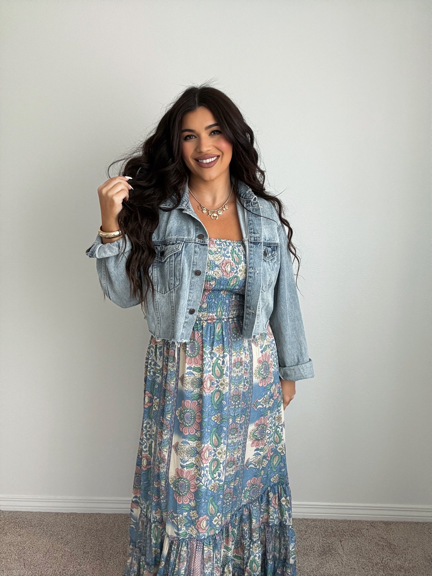 “Tahiti” Boho Strapless Open Back Maxi Dress (ONESIZE)
