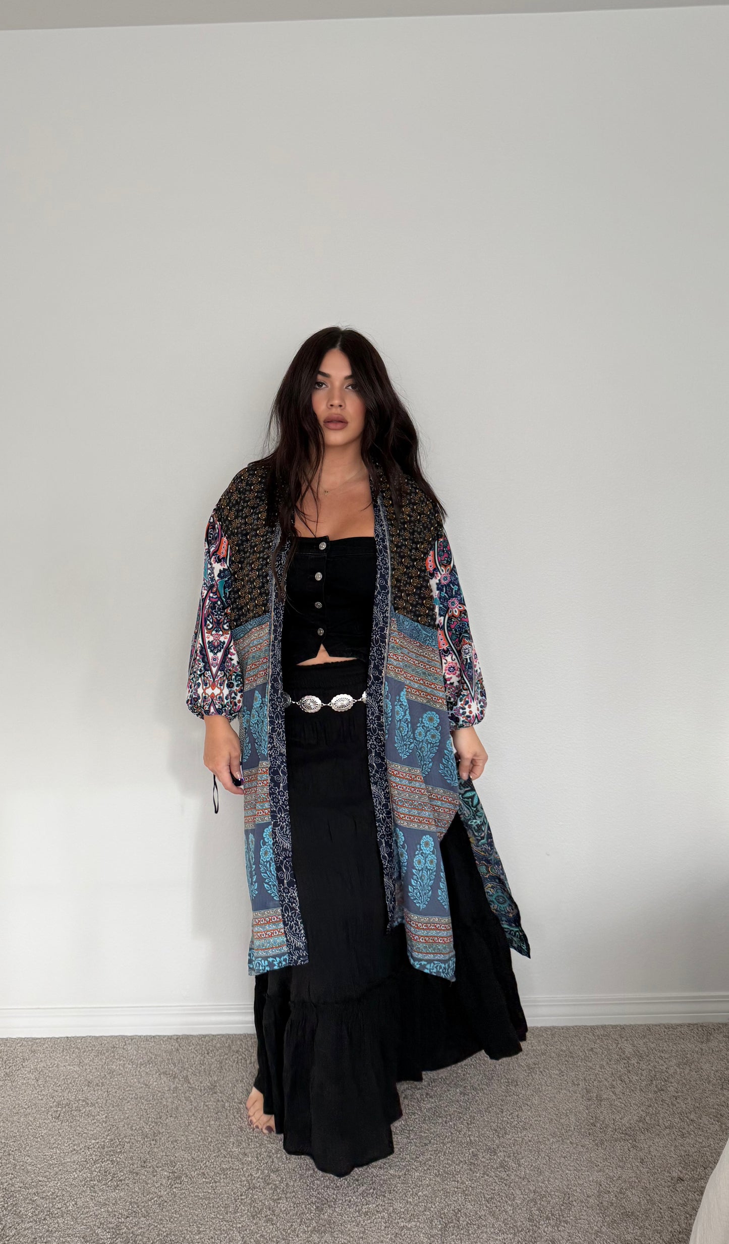 “Crete” Boho Long Kimono