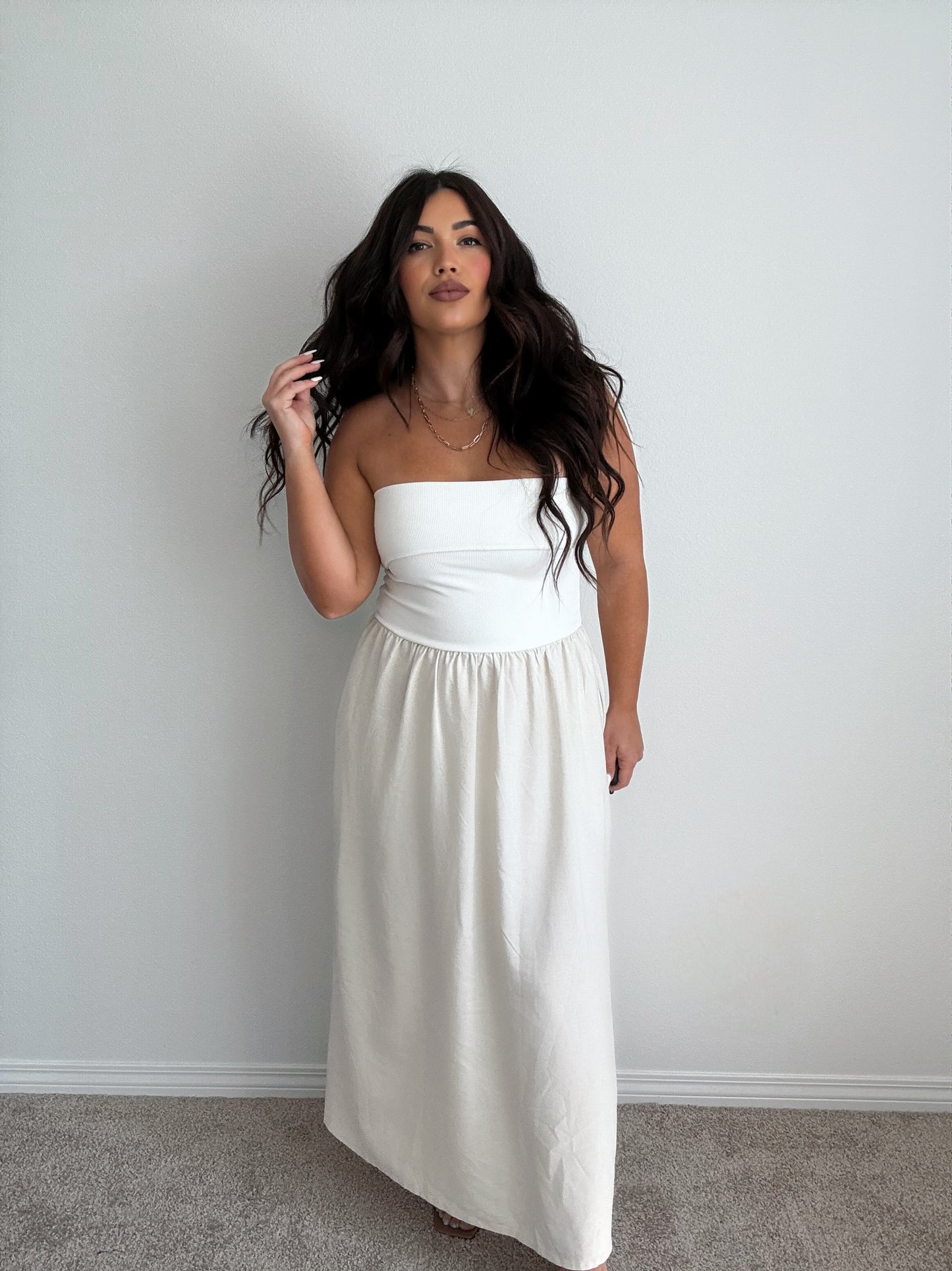 “Chasing Dreams” Mixed Strapless Dress