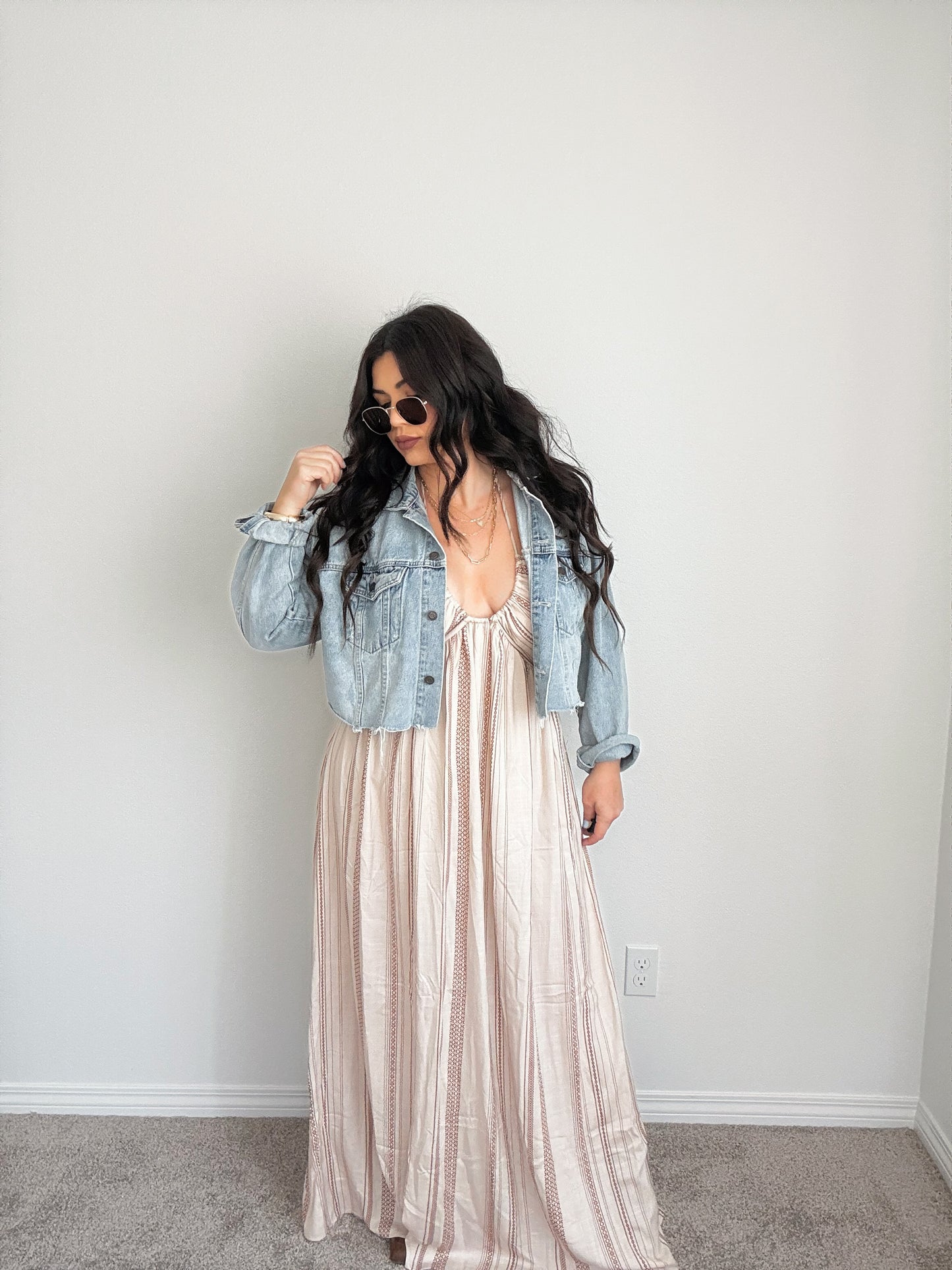 “Austin” cropped denim jacket