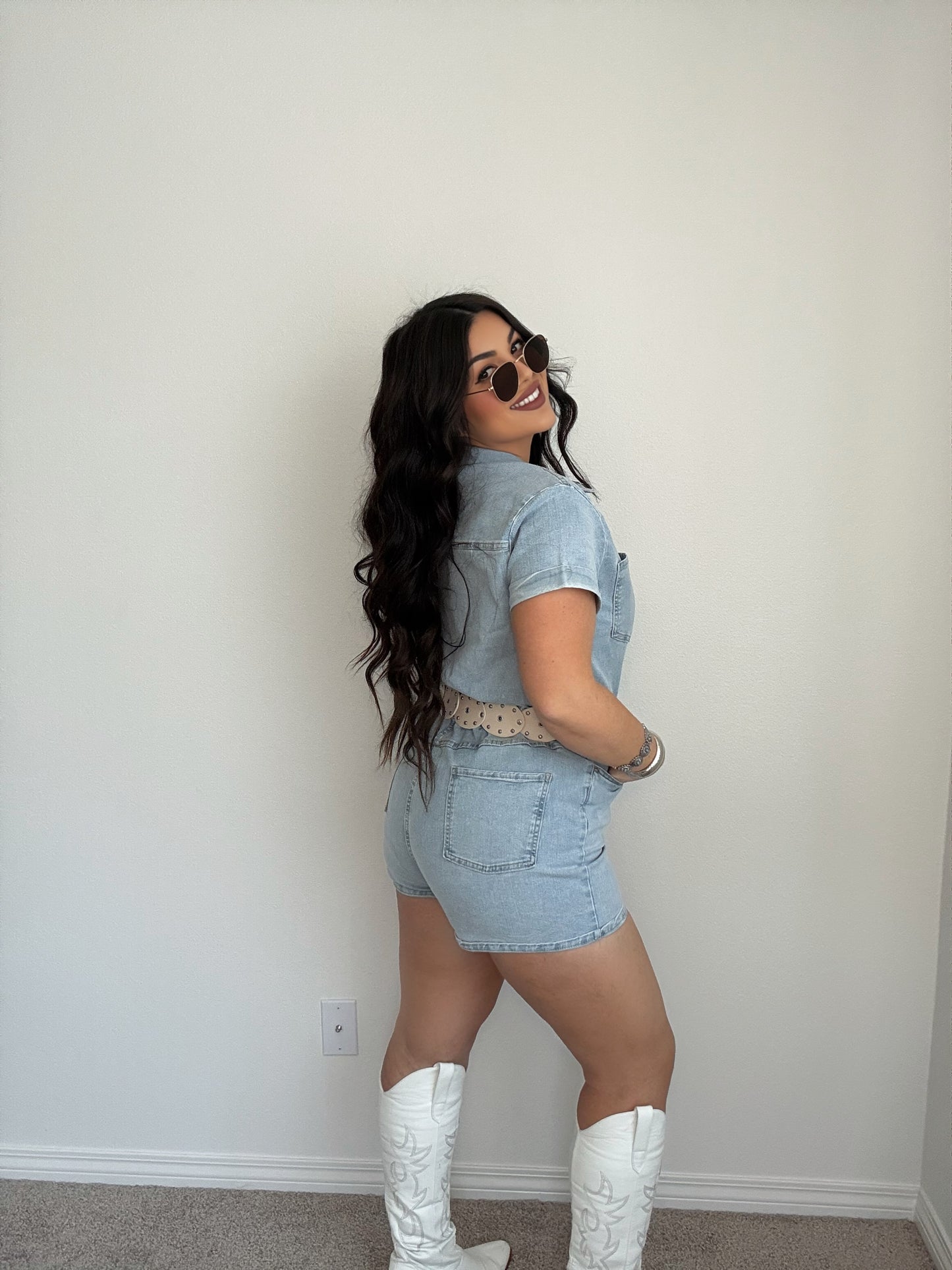 “Morgan” Denim Strech Romper