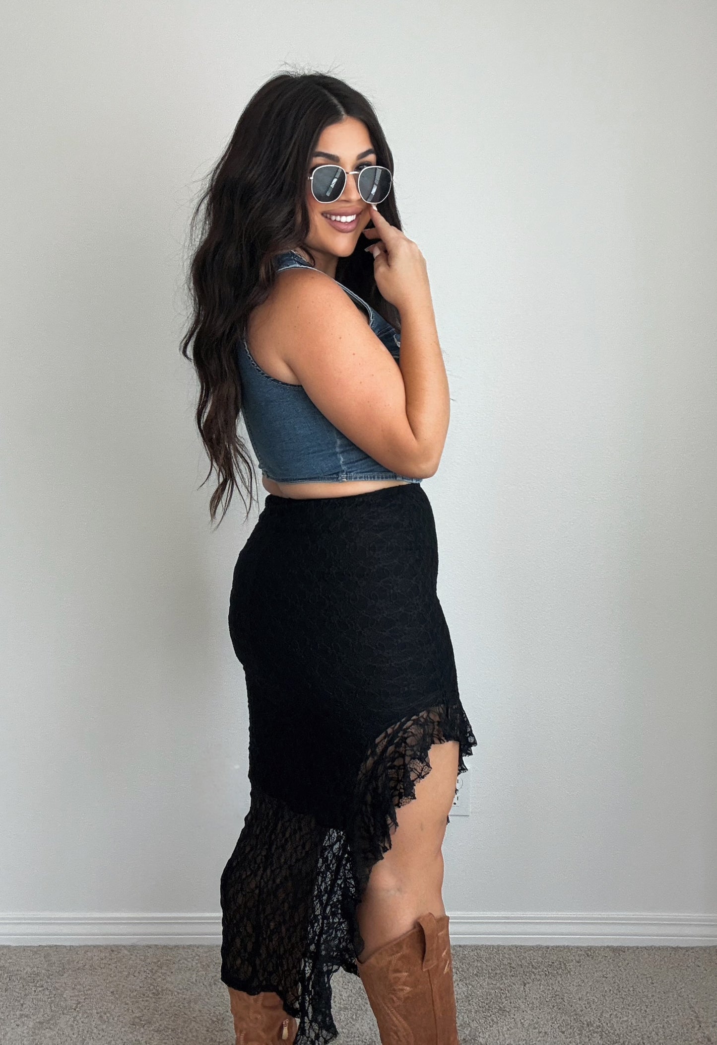 “Tasha” Lace Stretch Skirt