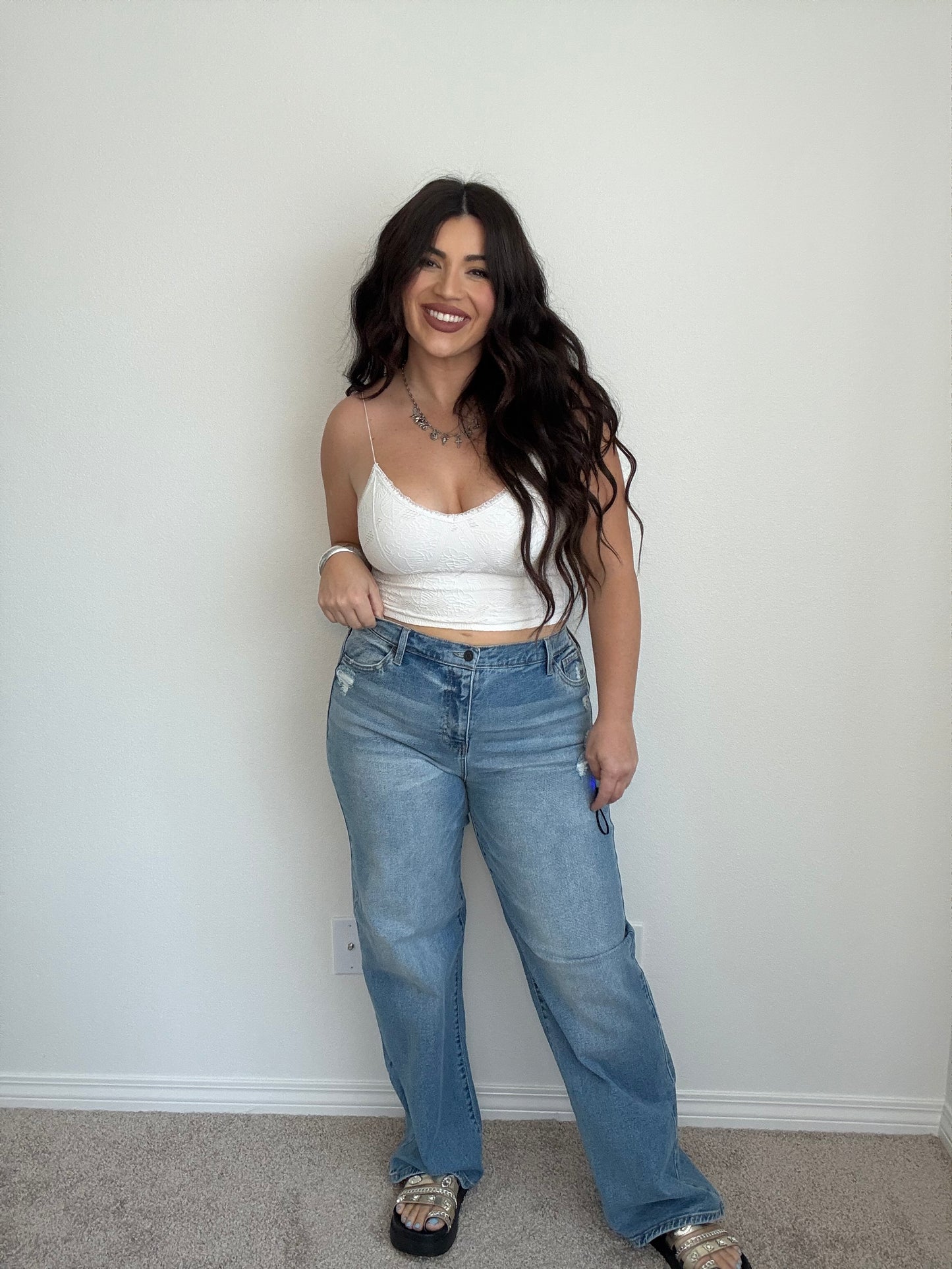 “ Go To” high-rise, baggy jeans