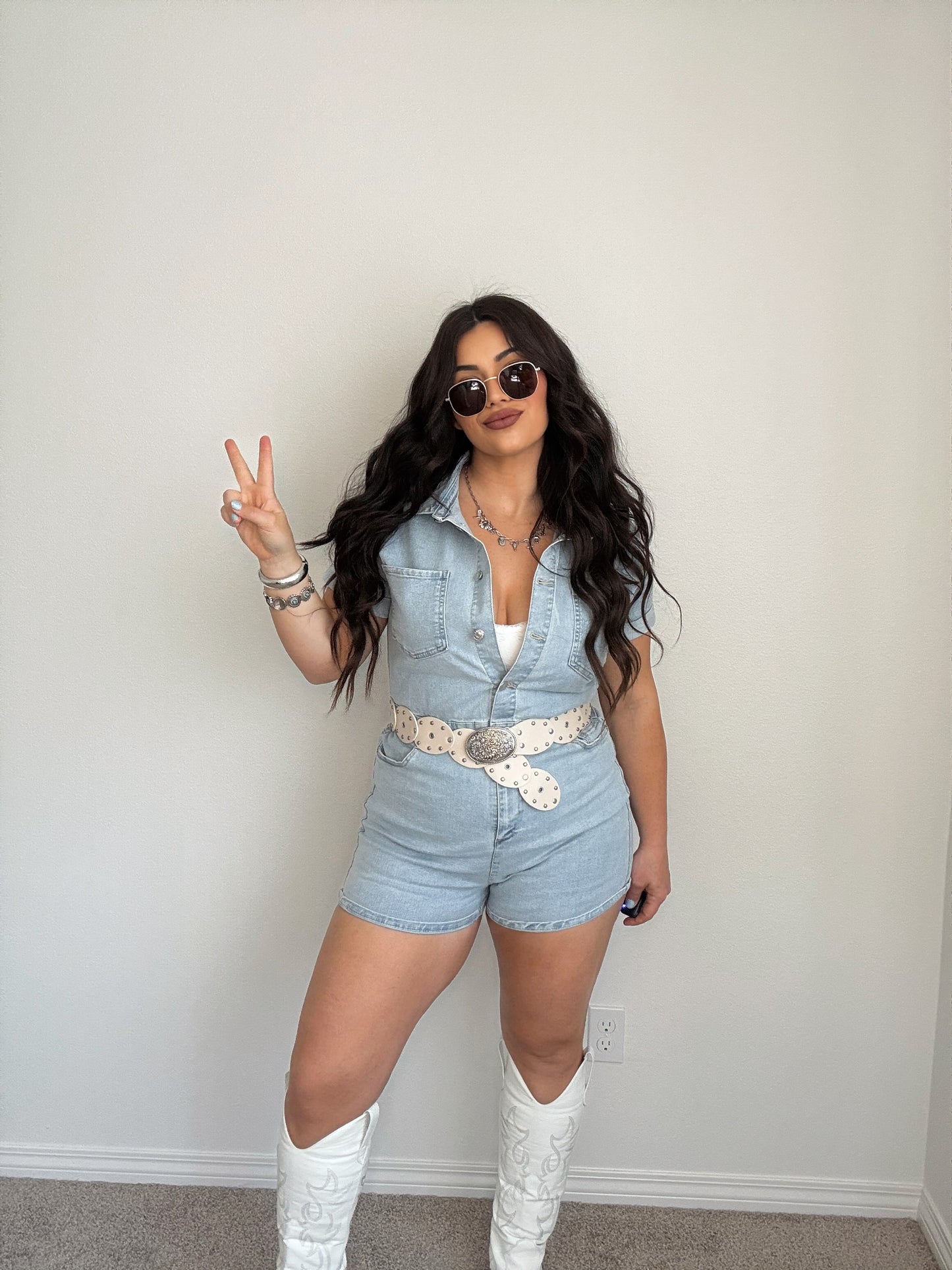 “Morgan” Denim Strech Romper