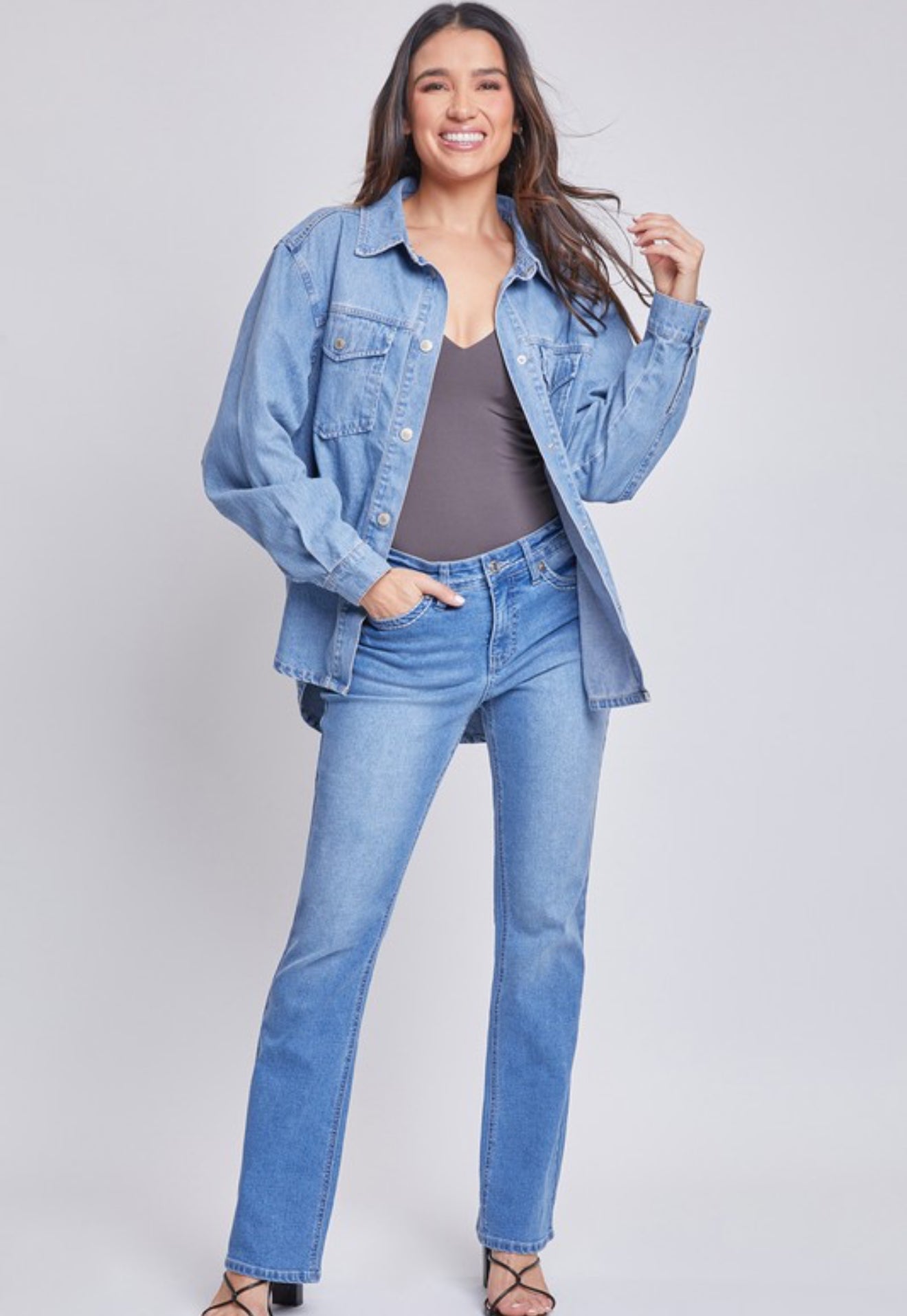 “Steph” Denim Shacket