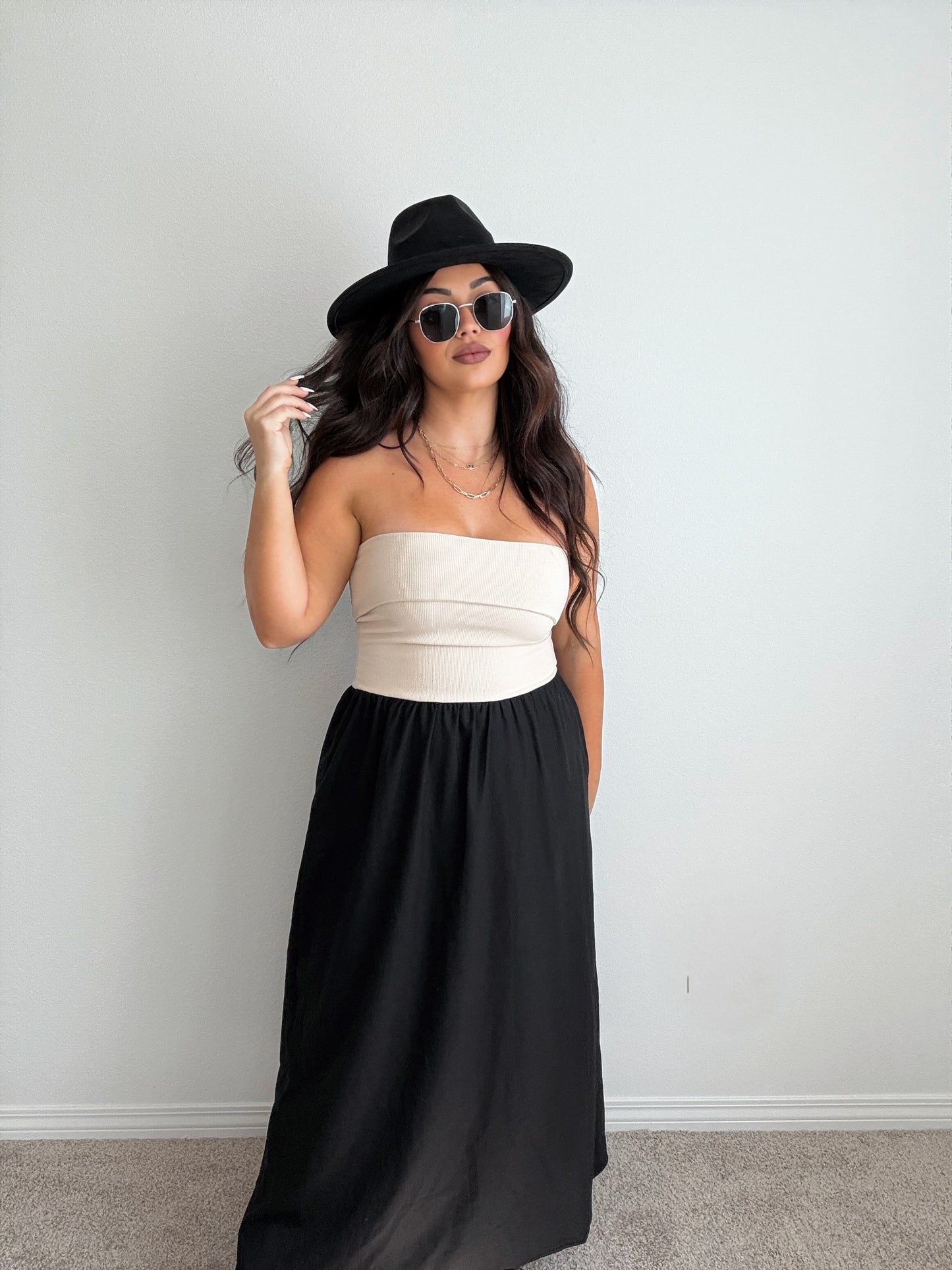 “Chasing Dreams” Mixed Strapless Dress