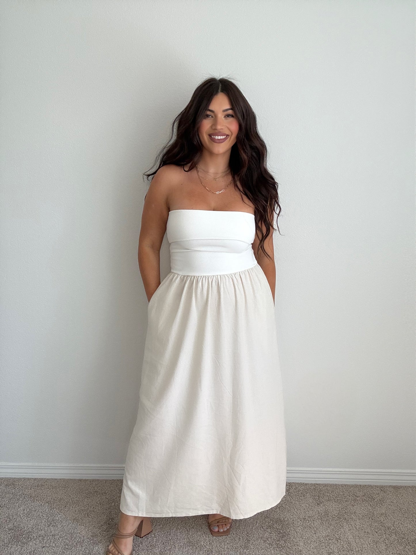 “Chasing Dreams” Mixed Strapless Dress