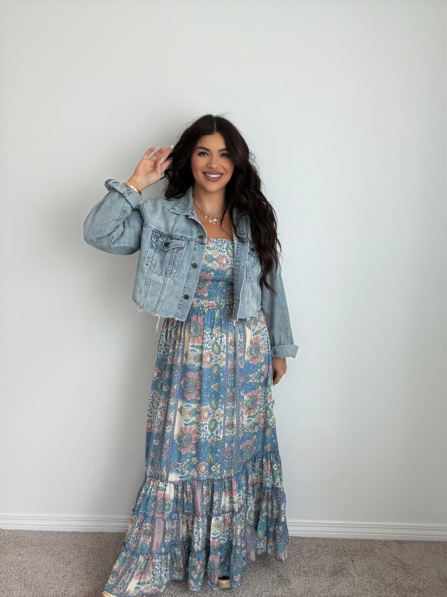 “Tahiti” Boho Strapless Open Back Maxi Dress (ONESIZE)