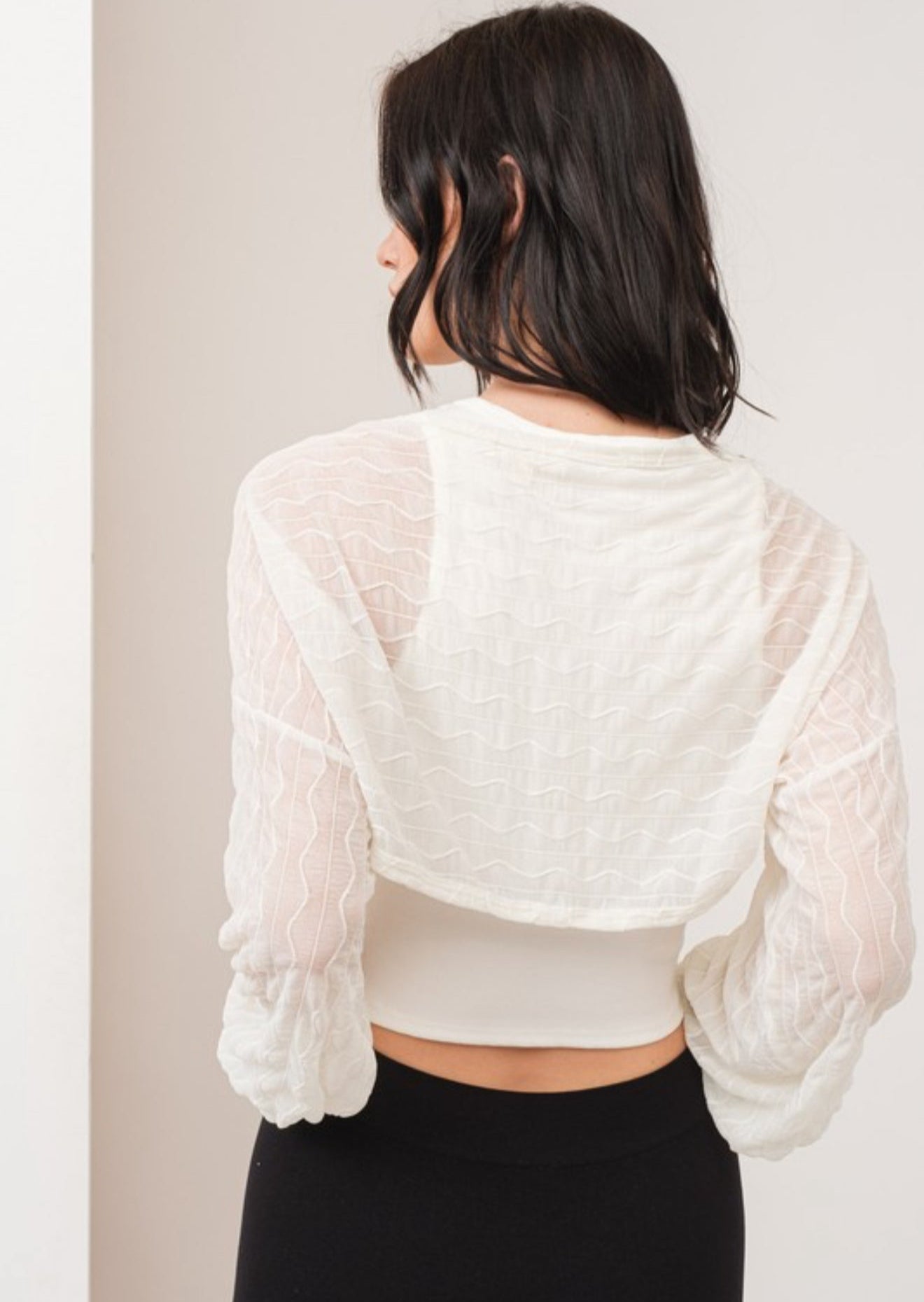 “Corrine” Sheer Cardigan Bolero