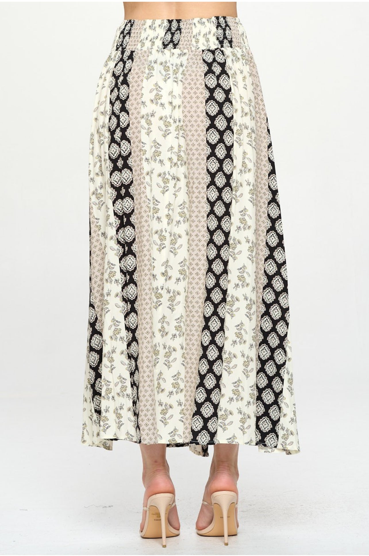 “Boho Babe” Button Down A Line Skirt