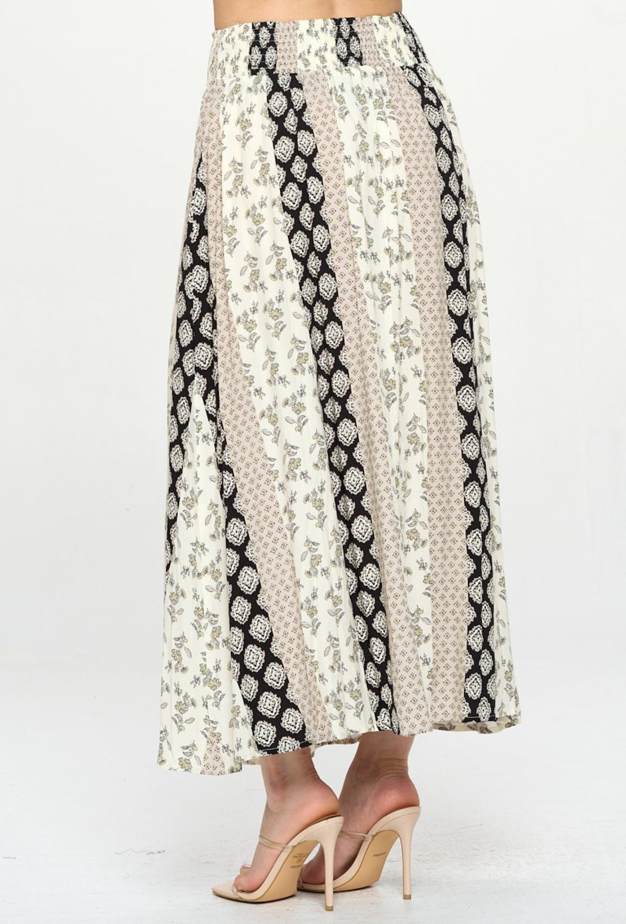 “Boho Babe” Button Down A Line Skirt