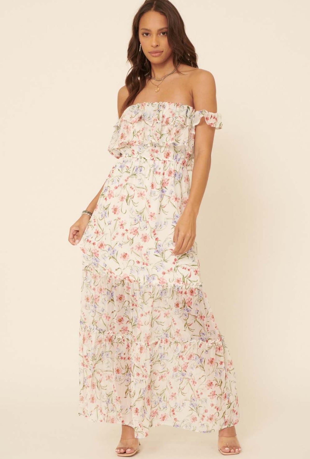 “April” Floral Maxi Dress