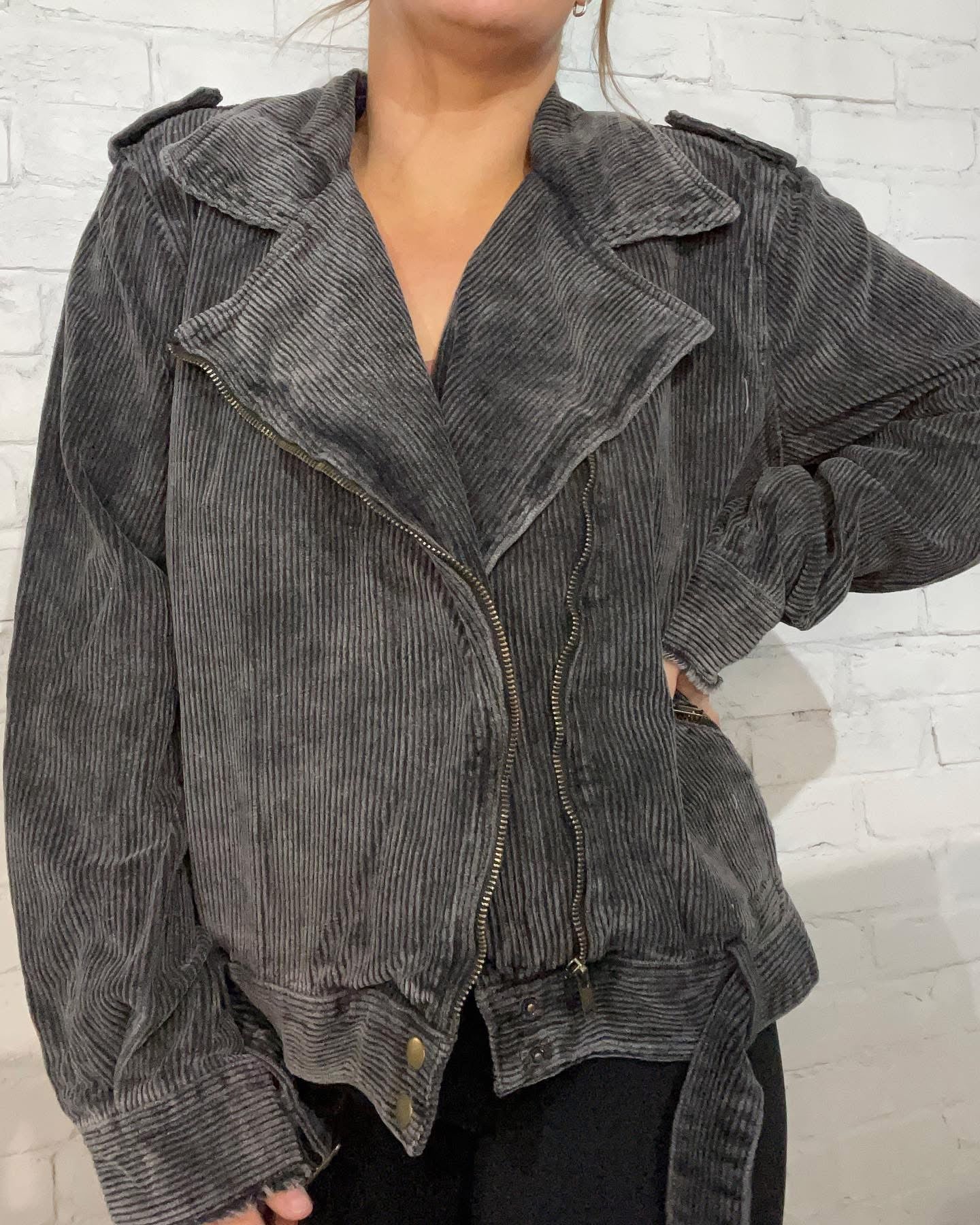 “Shay” Corduroy Moto Jacket