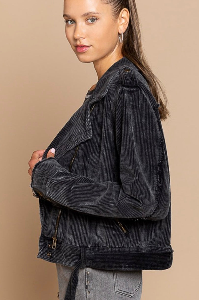“Shay” Corduroy Moto Jacket
