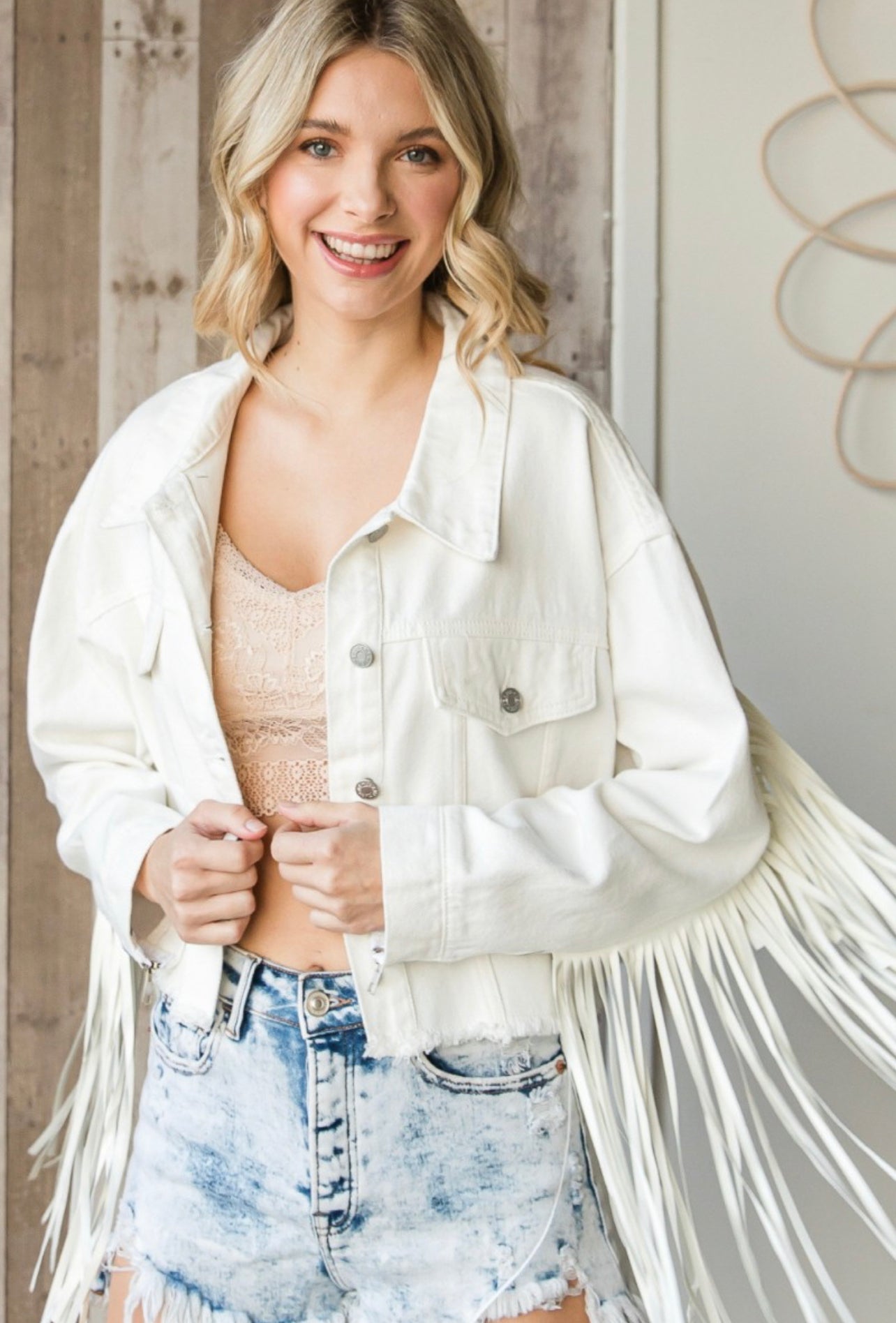 “Jojo” Denim Fringe Jacket