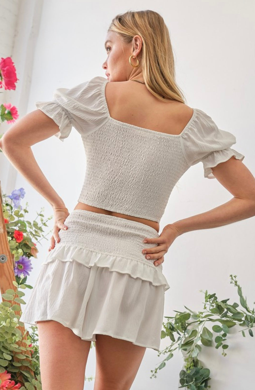 “Sweet Tea” Textured Top and Short Set