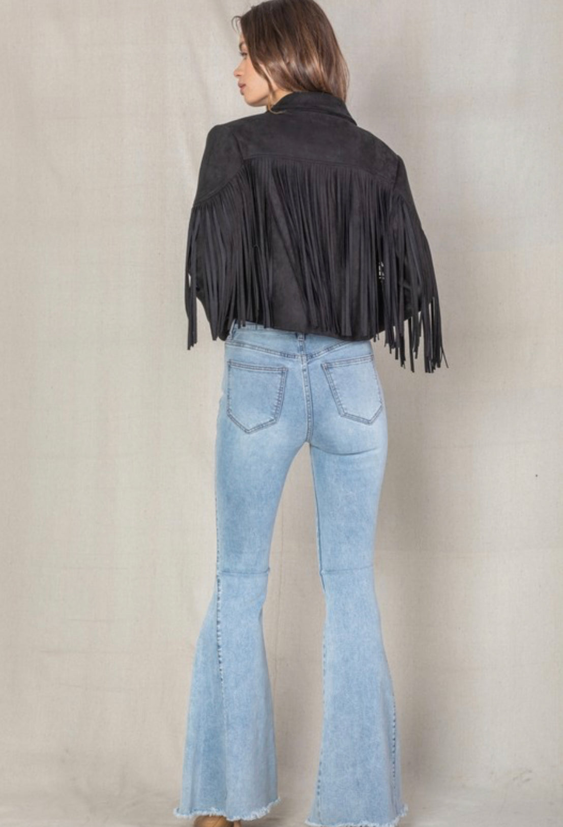 “Nashville” Black Fringe Jacket