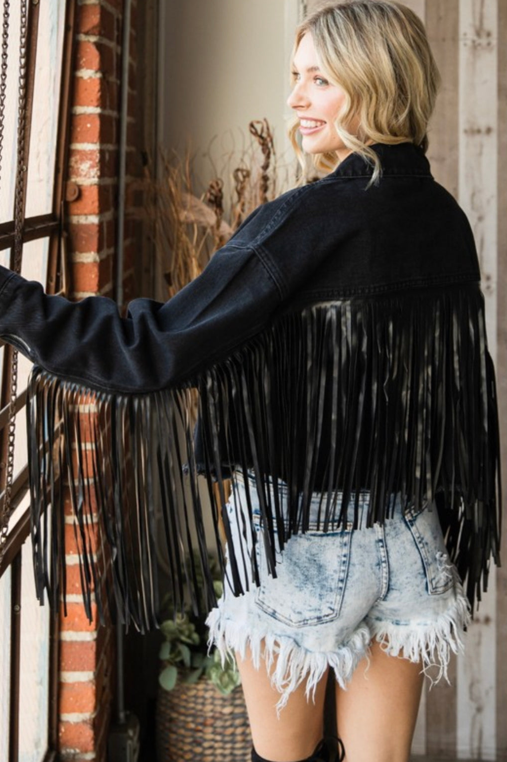“Jojo” Denim Fringe Jacket