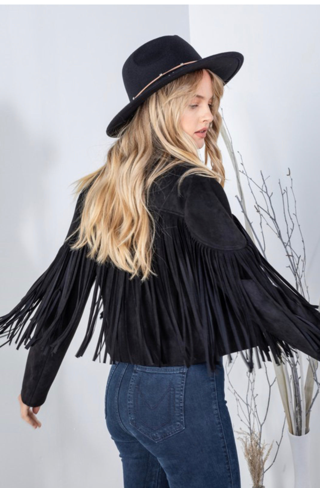 “Nashville” Black Fringe Jacket