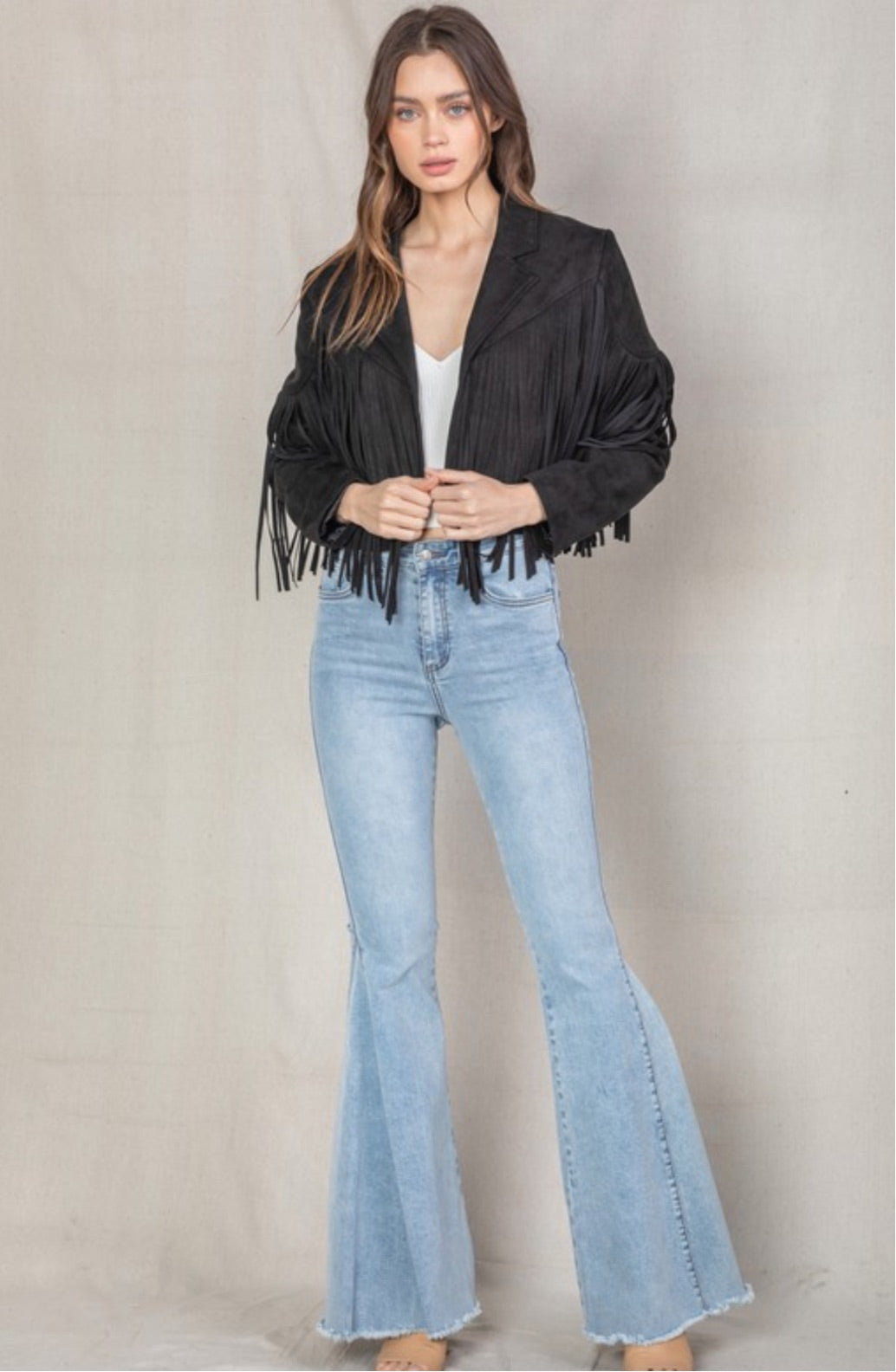“Nashville” Black Fringe Jacket