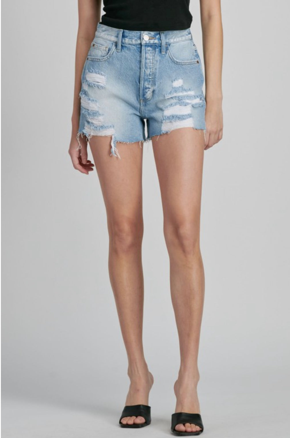 “Daises” High Rise Jean Shorts