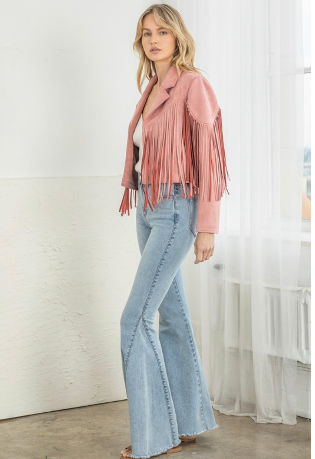 “Nashville” Pink Fringe Jacket