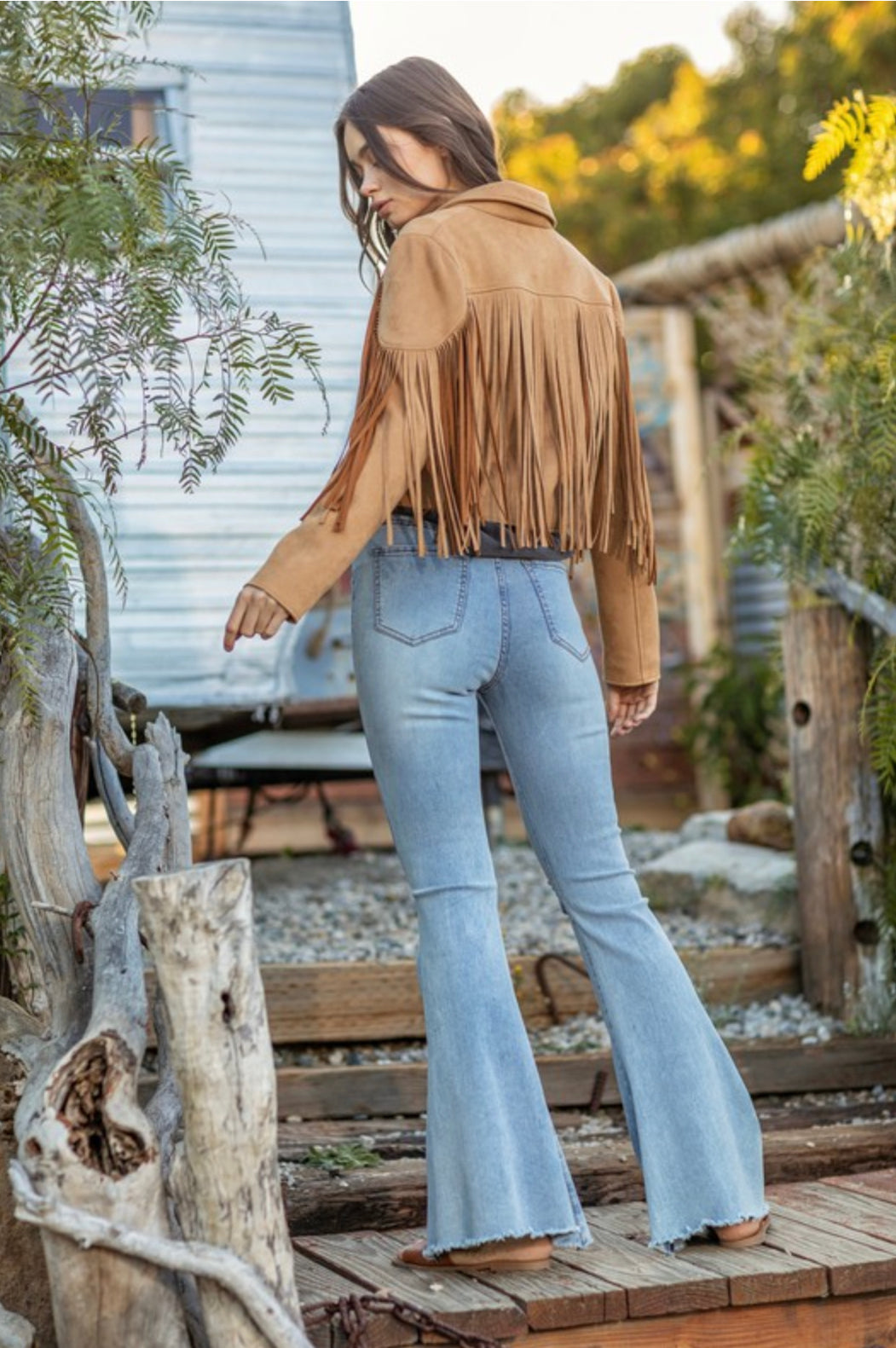 “Nashville” Camel Fringe Jacket