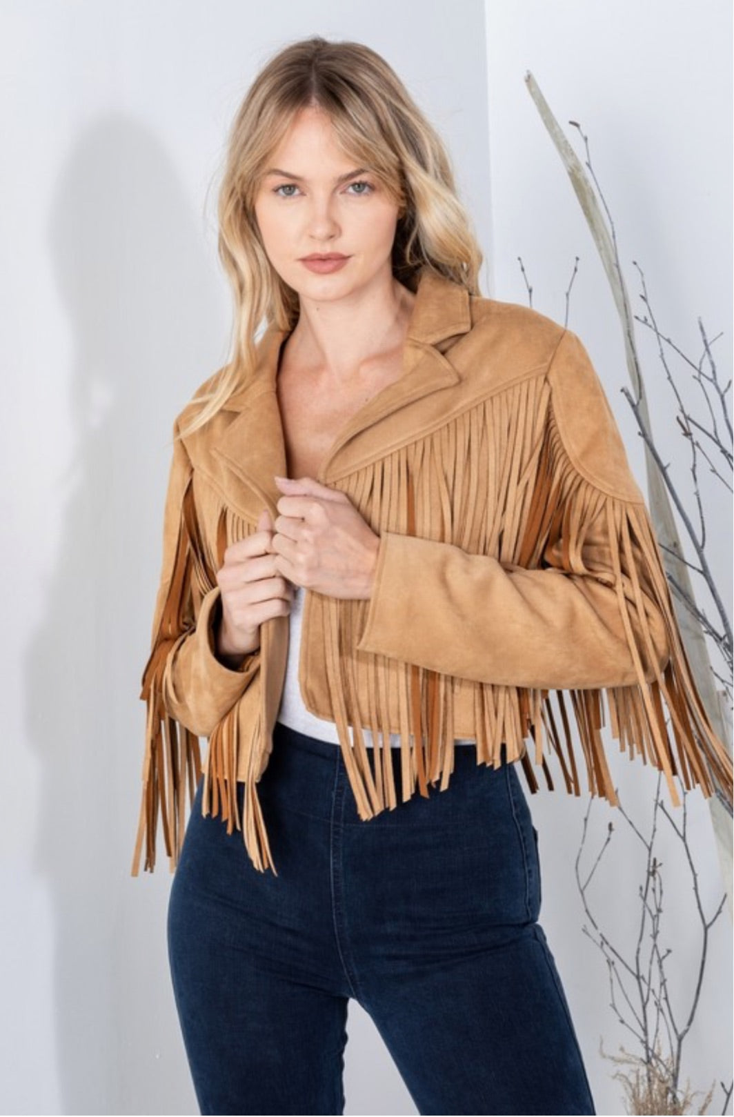 “Nashville” Camel Fringe Jacket