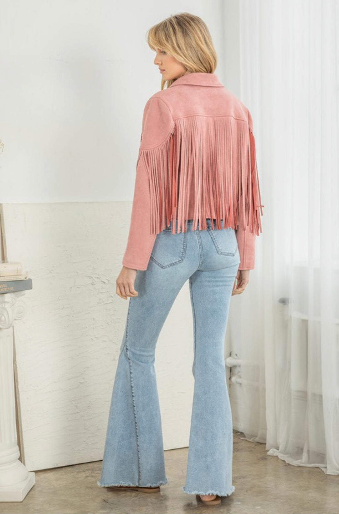 “Nashville” Pink Fringe Jacket