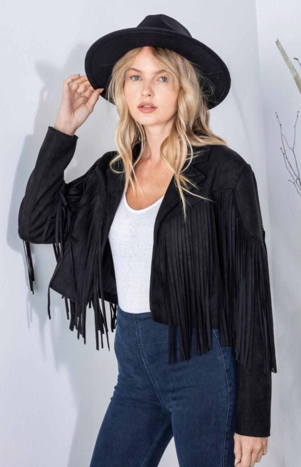“Nashville” Black Fringe Jacket