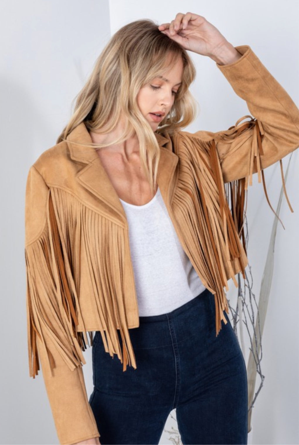 “Nashville” Camel Fringe Jacket