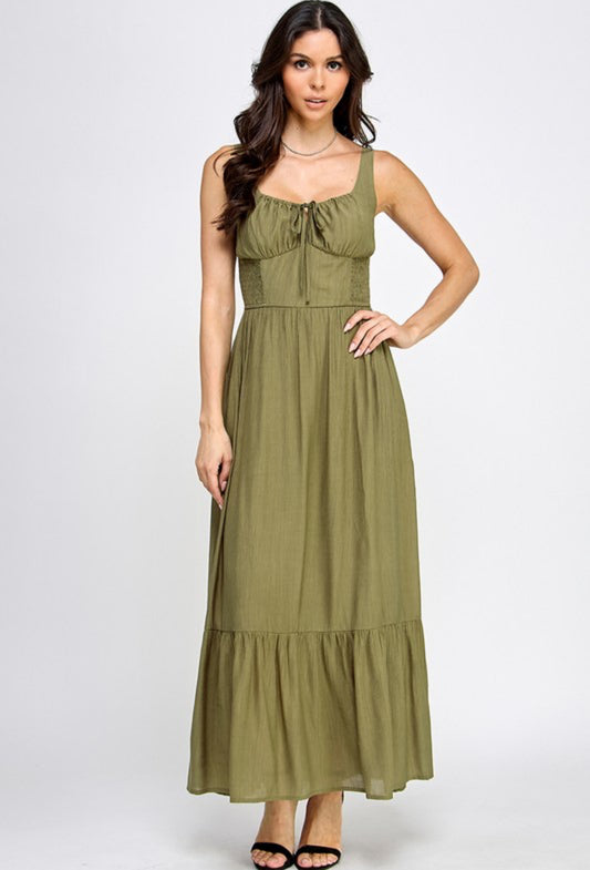 “Pardon Me” Front Tie Maxi Dress