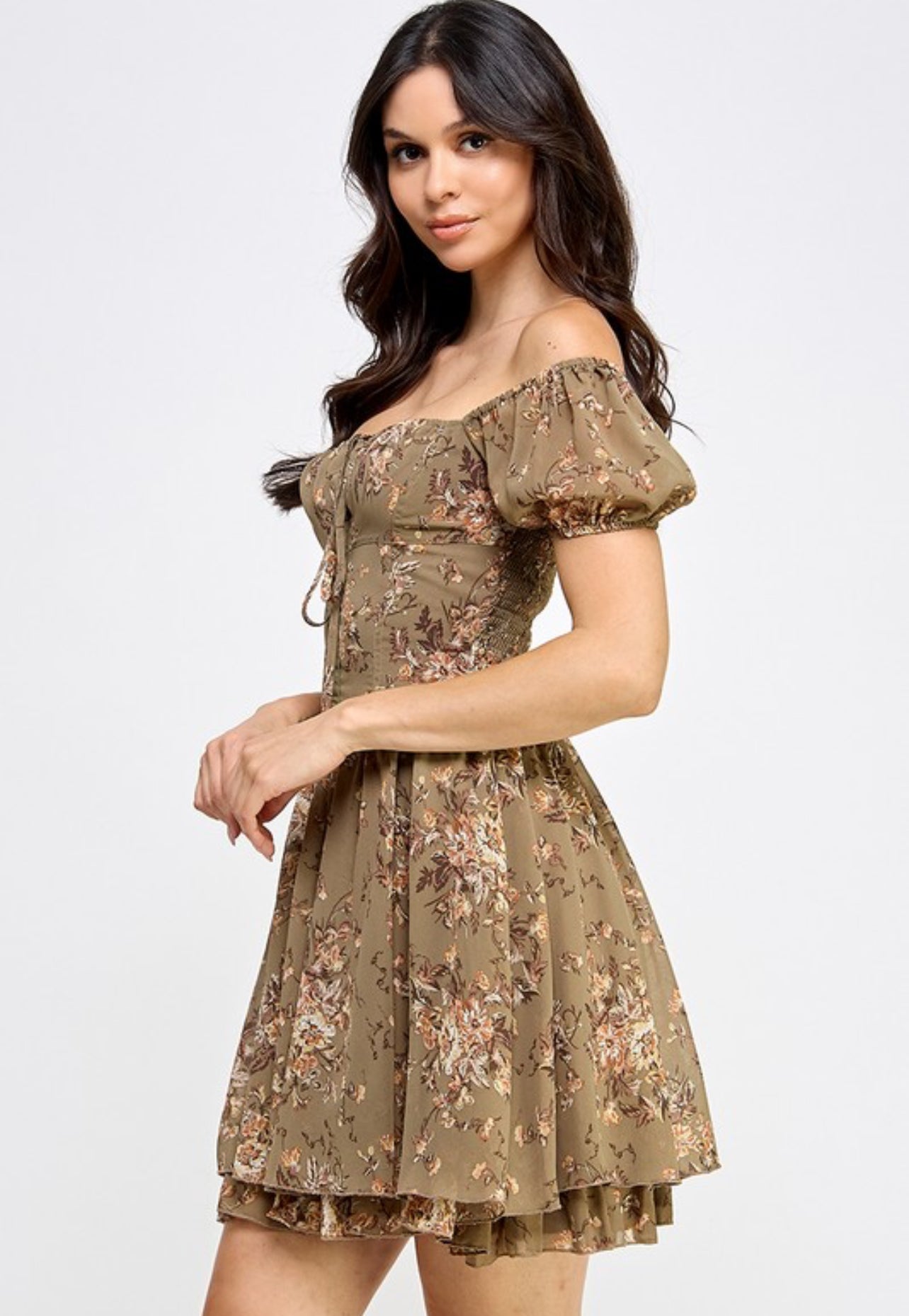 “Rosalin” floral short dress