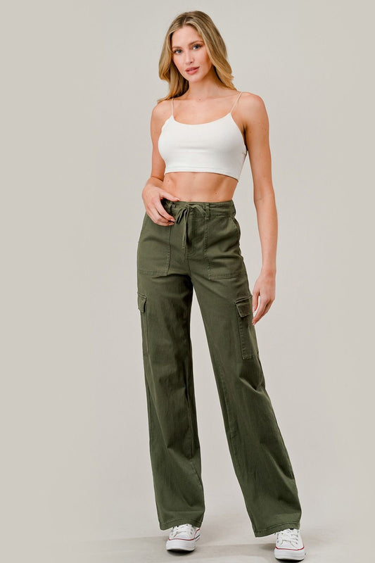 “In the Hills” wide leg cargo pants