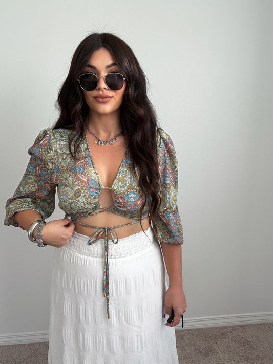 Boho Tie top (one size)