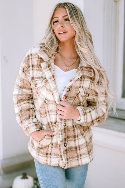 “Snow Bear” Flannel Sherpa Jacket