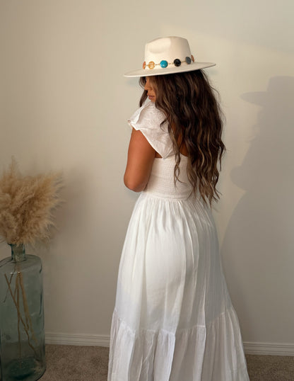 “The Sunday Stroll” White Maxi Dress