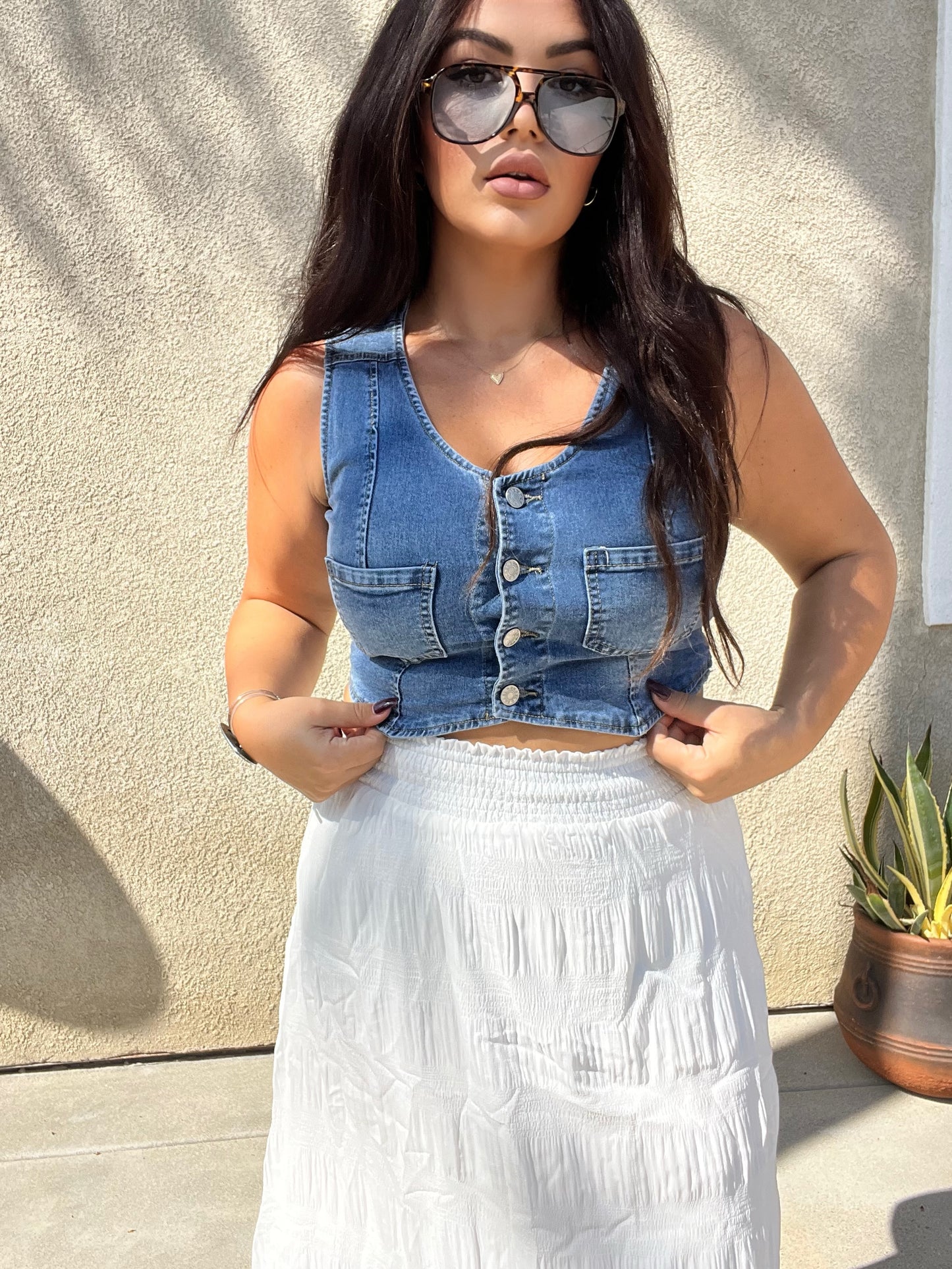 “Denim Babe” Vest Top