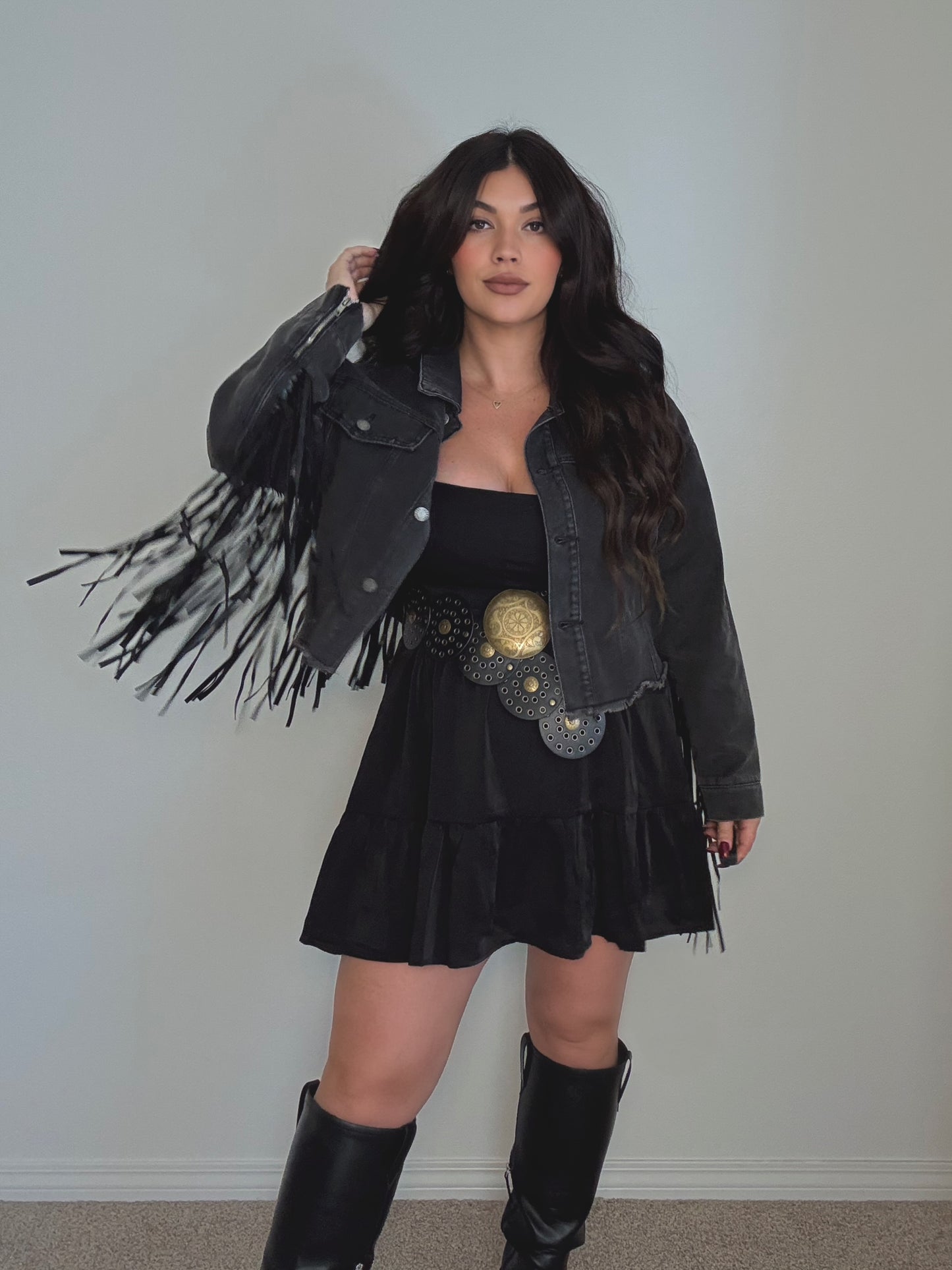 “Jojo” Denim Fringe Jacket