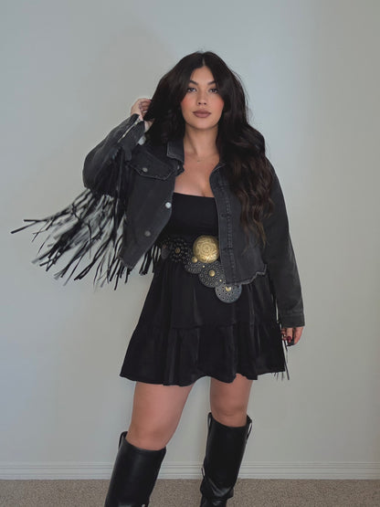 “Jojo” Denim Fringe Jacket