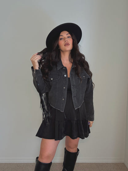 “Jojo” Denim Fringe Jacket