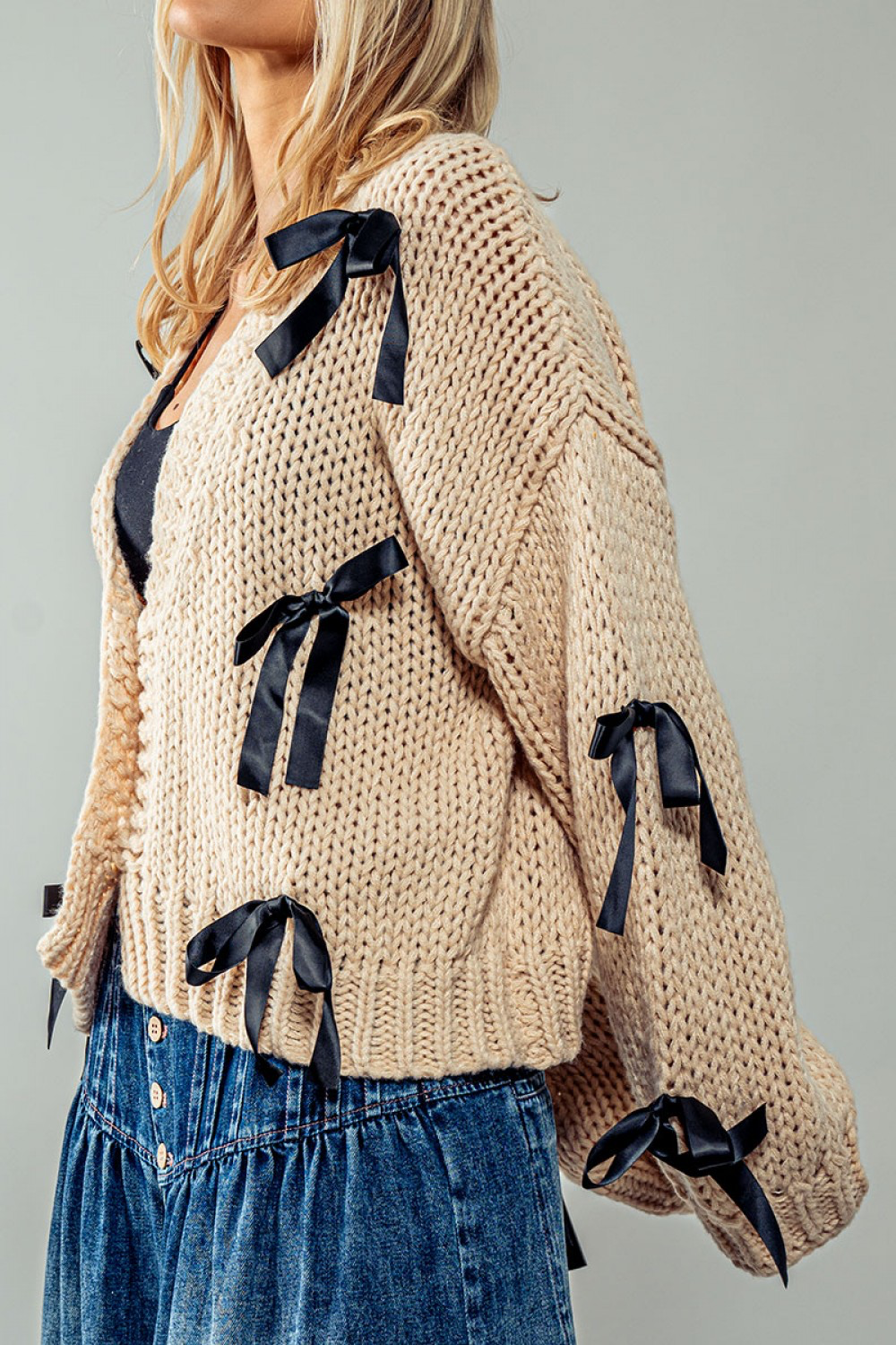 “Emma” Bow Knit cardigan