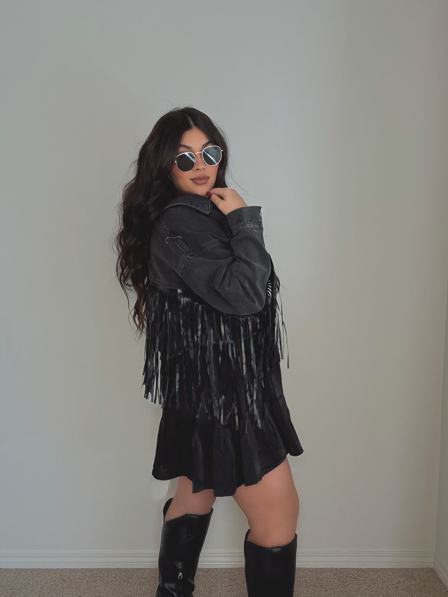 “Jojo” Denim Fringe Jacket
