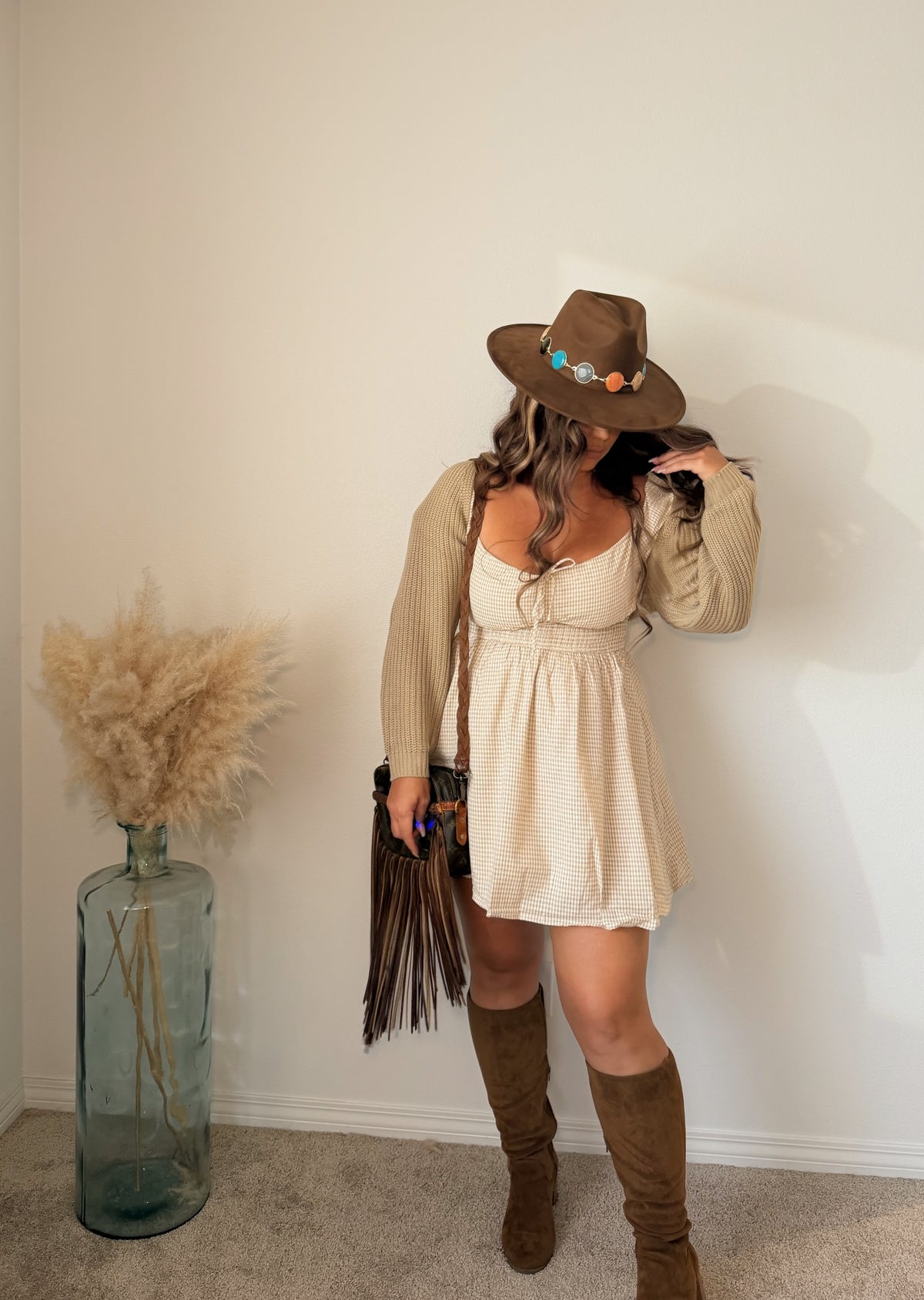 “The Wild West “ sleeve short dress